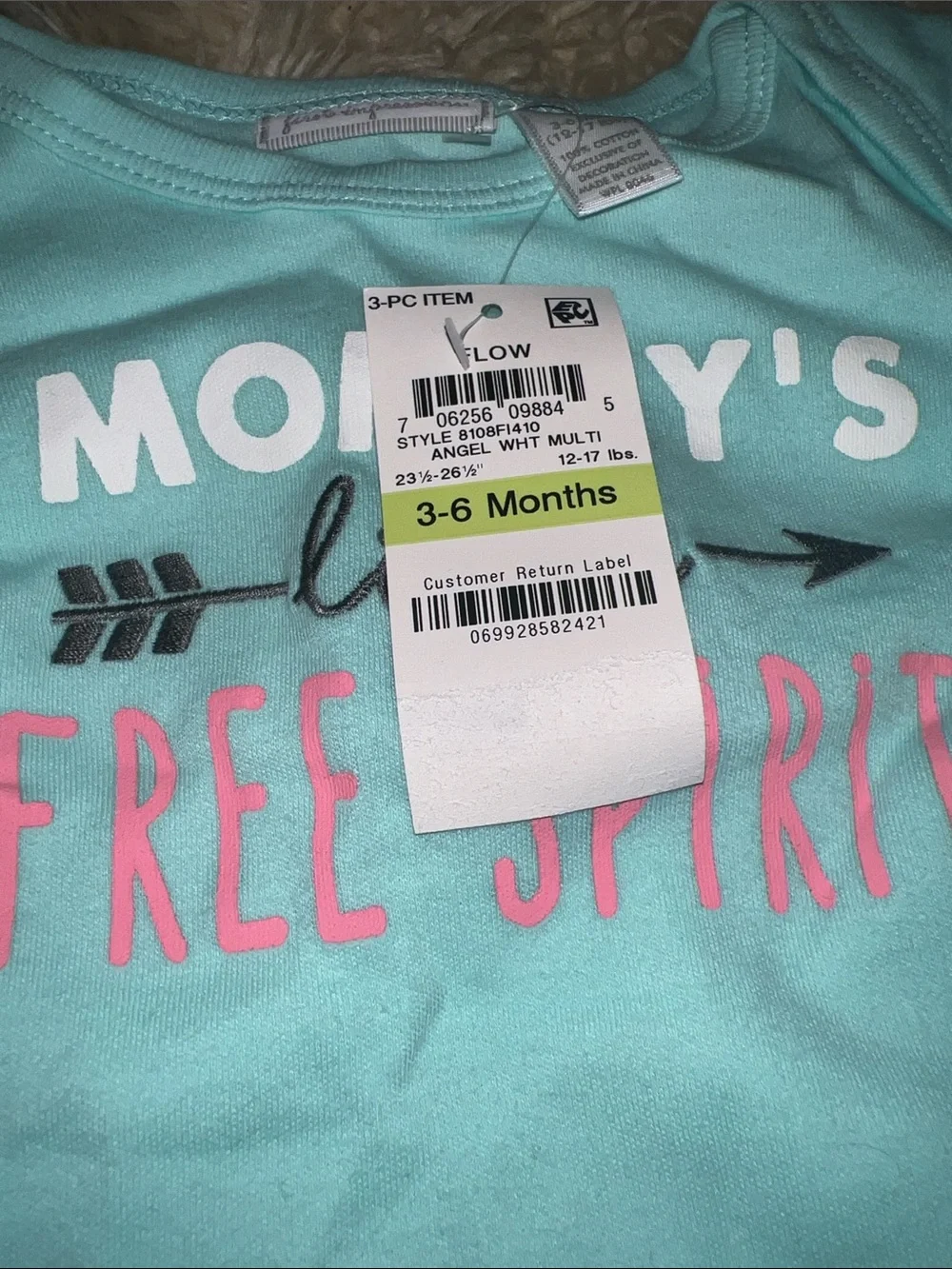 Aqua 'Mommy's Little Free Spirit' Long-Sleeve Baby One-Piece